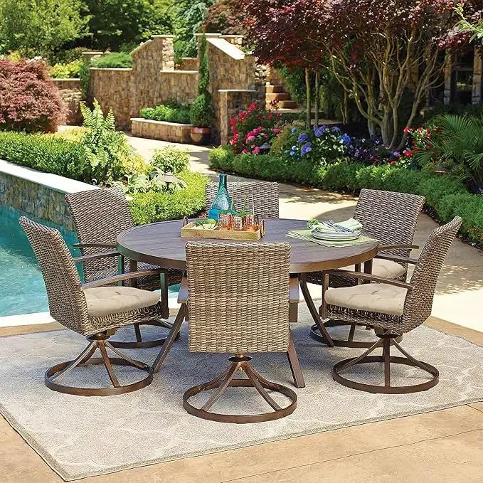 RACE LEAF 4 Pack 17x17 Inch Patio Chair Cushions, Thickened Seat Cushions Waterproof Stain Resistant with Non-Slip Ties (Khaki) by GreenHaven Gardens