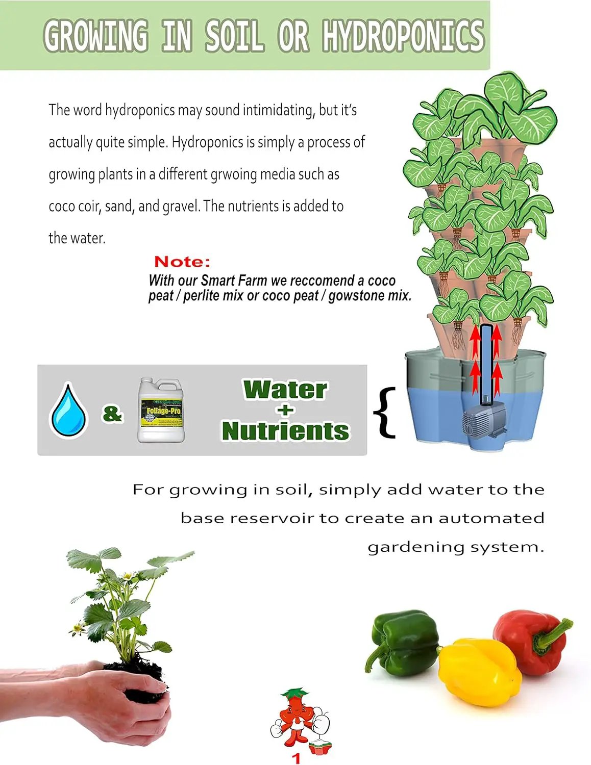 Mr. Stacky Smart Farm - Automatic Self Watering Garden - Grow Fresh Healthy Food Virtually Anywhere Year Round - Soil or Hydroponic Vertical Tower Gardening System (Standard Kit, Stone) by GreenHaven Gardens