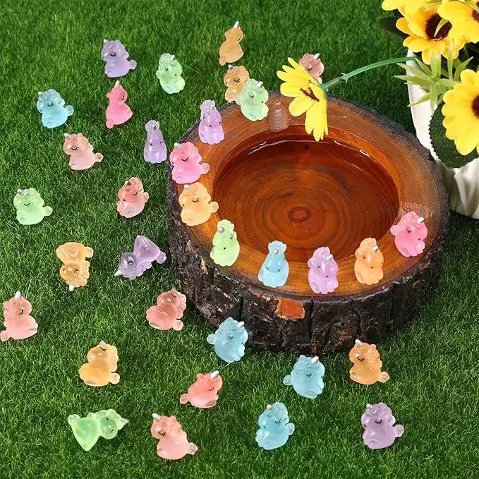 100 PCS Mini Resin Unicorn Luminous Tiny Unicorn Miniature Figurines Glow in The Dark Mini Resin Animals Suitable for DIY Cake Ornaments Crafts Moss Landscape Decoration by GreenHaven Gardens