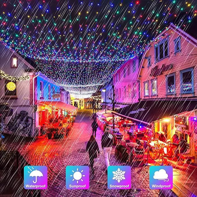 Extra-Long 288FT 800LED Solar Fairy String Lights, 4-Pack 72FT 200 LED Outdoor Twinkle Lights Waterproof, 8 Lighting Modes, Multicolor Silver Wire Lights for Deck Backyard Tree Garden Fence Pool Party by GreenHaven Gardens