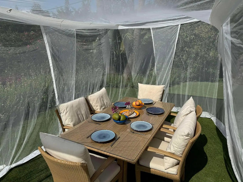 Mosquito Net for Patio 14.75 x 8.2 FT | Very Large Sizes & Fabric Designed for Outdoors | Insect House Screen Netting for Gazebo, Porch & Garden Terrace | White Outside Canopy Bug Protection by GreenHaven Gardens