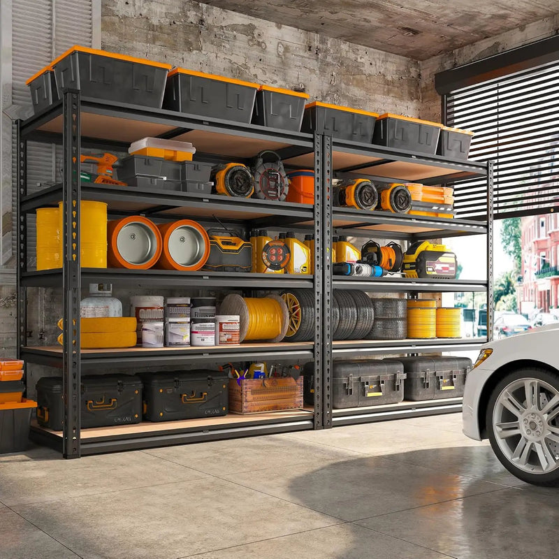 REIBII 2000LBS Garage Shelving Heavy Duty 72''H Storage Shelves 5 Tier Heavy Duty Shelving, Adjustable Metal Shelves for Garage Pantry Closet Kitchen Basement 35.5" W x72 H x 15.8" D, 4 Pack by GreenHaven Gardens