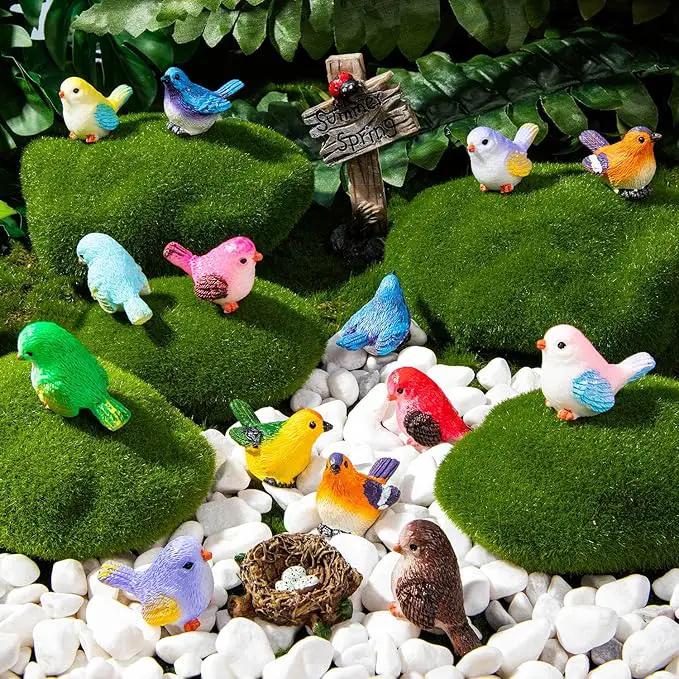 36PCS Miniature Cute Bird Decorative Figurines - Dollhouse Accessories, Mini Resin Birds Toy for Garden Crafts, Micro Landscape Home Meetings Decoration, Cake Topper (11 Styles) by GreenHaven Gardens