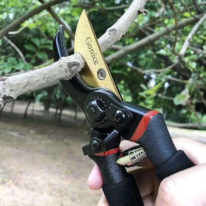 gonicc 8" Professional Premium Titanium Bypass Pruning Shears (GPPS-1003), Hand Pruners, Garden Clippers. by GreenHaven Gardens