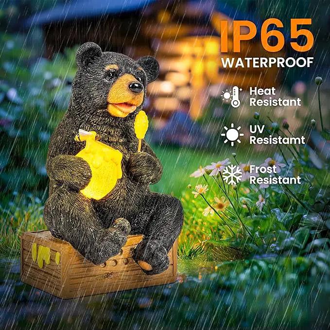 GIGALUMI Solar Garden Statues Outdoor Gifts for Women, Mom, Grandma, Cute Bear Figurine Christmas Housewarming Birthday Gifts, Garden Statues Decoration for Outside Yard, Patio, Balcony, Lawn, Pond by GreenHaven Gardens