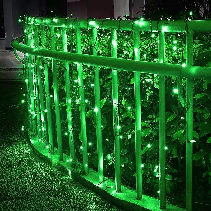 2 Pack Green Solar Lights Outdoor - Outdoor,Waterproof,8 Modes, Each 42.7 FT 100 LED Green String Lights for St Patrick's Day Tree Garden Patio Christmas Decorations by GreenHaven Gardens