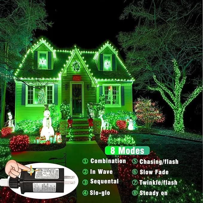 300 LED Green Lights Outdoor, 99ft Green String Lights for St Patricks Day Decor, Clear Wire 8 Modes Waterproof Plug in Green Christmas Lights with Timer Memory for Room Tree Party Decorations by GreenHaven Gardens