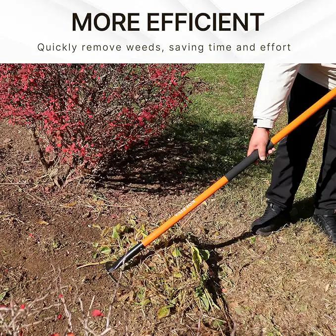 Garden Hoe,Garden Tools for Weeding,Hoe Garden Tool for Gardening Planting with Fiberglass Handle,57Inches,Orange by GreenHaven Gardens