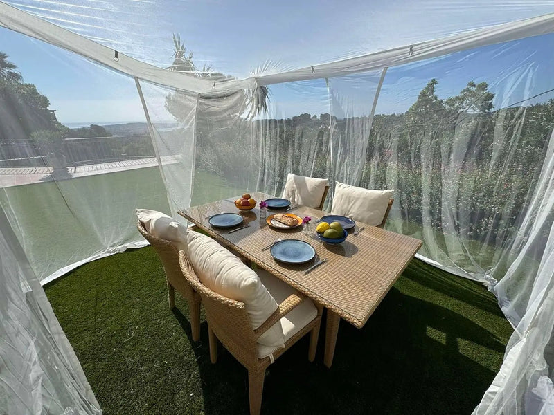 Mosquito Net for Patio 11.5 x 8.2 FT | Very Large Sizes & Fabric Designed for Outdoors | Insect House Screen Netting for Gazebo, Porch & Garden Terrace | White Outside Canopy Bug Protection by GreenHaven Gardens
