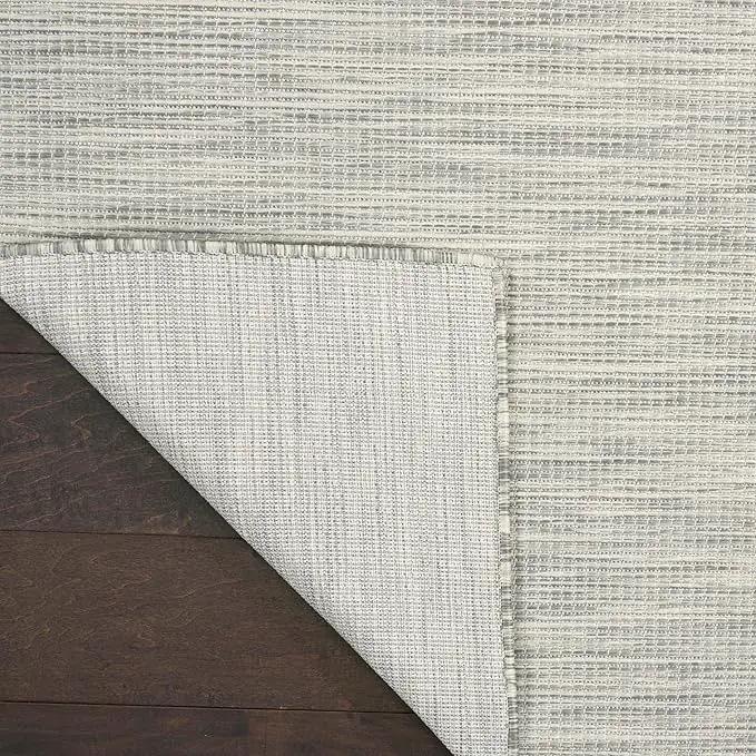 Nourison Home Positano 9' x 12' Light Grey Modern Indoor/Outdoor Rug Polypropylene by GreenHaven Gardens