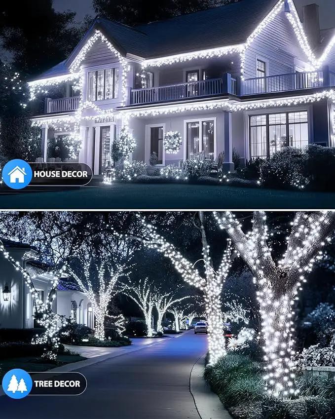 Brightown 2 Pack Solar String Lights for Outside, Each 46Ft 120 LED Solar String Lights Outdoor with 8 Modes, IP65 Waterproof Solar Lights for Patio Yard Wedding Garden Party Decorations, Cool White by GreenHaven Gardens