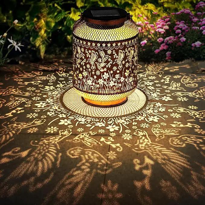 Solar Lanterns Outdoor Hummingbird Garden Decor, Metal Decor Lanterns Gardening Gifts for Women Mom Grandma, Waterproof Hanging Solar Lights for Outside, Patio, Yard, Porch, Backyard by GreenHaven Gardens