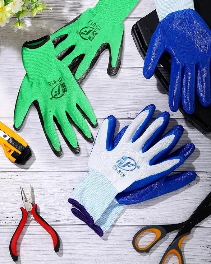 Nuogo 48 Pairs Gardening Gloves for Men Women Rubber Coated Safety Work Gloves Bulk for Gardening Construction Work by GreenHaven Gardens