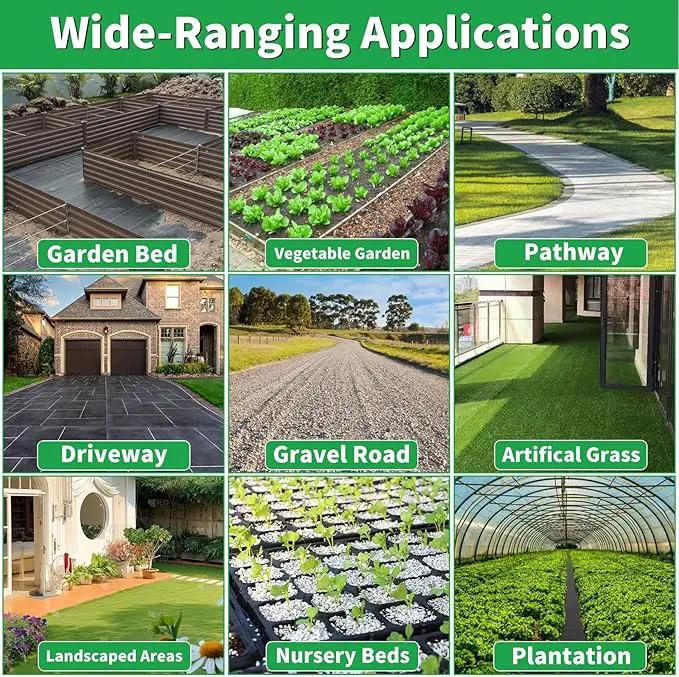 6FT X 330 FT Weed Barrier Landscape Fabric Heavy Duty,3.2 OZ Premium Garden Weed Blocker Fabric for Weed Control, Plastic Ground Cover with Woven Weed Cloth,Durable Landscaping Fabric by GreenHaven Gardens