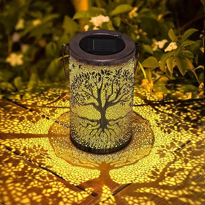 Solar Lanterns Outdoor Waterproof,Hanging Solar Tree of Life Lights Garden Decor,Gardening Birthday Gifts for Women Mom Grandma,Metal Hollowed-Out Lanterns for Yard,Patio,Backyard,Porch by GreenHaven Gardens
