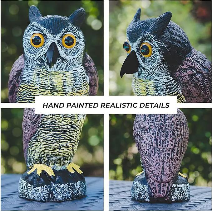 Galashield Owl Decoy to Scare Birds Away | Plastic Owls to Scare Birds Away | Owl Statue for Garden & Outdoors by GreenHaven Gardens