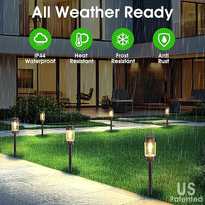 Solar Lights Outdoor, 12 Pack Waterproof Solar Landscape Lighting for Pathway Garden Yard Path Walkway Driveway Lawn Patio Outside Decor, Warm White by GreenHaven Gardens