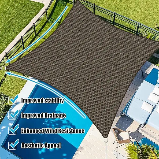 Amagenix Sun Shade Sail 5X6 Curved Edge Outdoor Shade Canopy Mocha Breathable 95% UV Block Shade Cloth for Patio Garden Backyard (We Make Custom Size) by GreenHaven Gardens