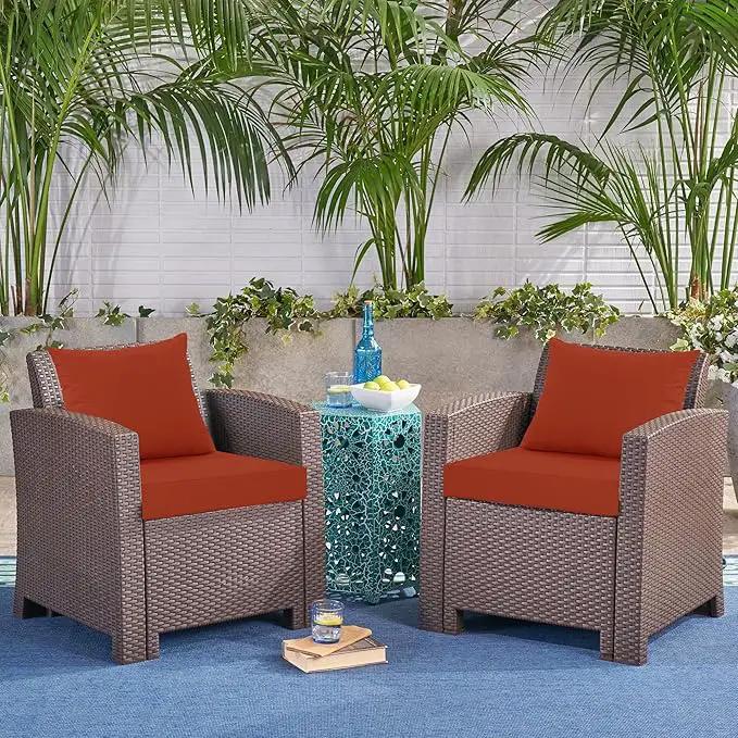 Outdoor Chair Cushions, Waterproof Outdoor Cushions for Patio Furniture w/Fade-Resistant, Removable & Machine-Washable Covers, 19x19 Inch, Ideal for Seat in Gardens/Porch – Set of 2, Rust by GreenHaven Gardens