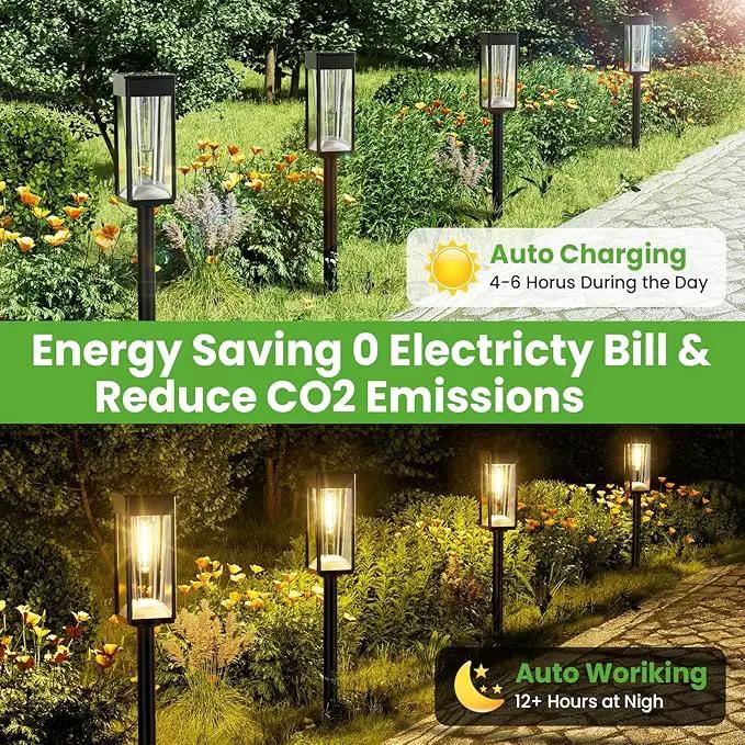 Solar Pathway Lights Outdoor, 2 Pack Solar Garden Lights Outside Pathway, Landscape Path Lights for Patio Lawn Path Walkway Decor by GreenHaven Gardens