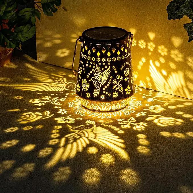 Solar Lanterns Outdoor Decor Waterproof,2Pack Hummingbird Hanging Gifts for Women, Mom, Solar Garden Lights Metal Decoration for Outside,Yard, Patio,Garden,Porch,Pool