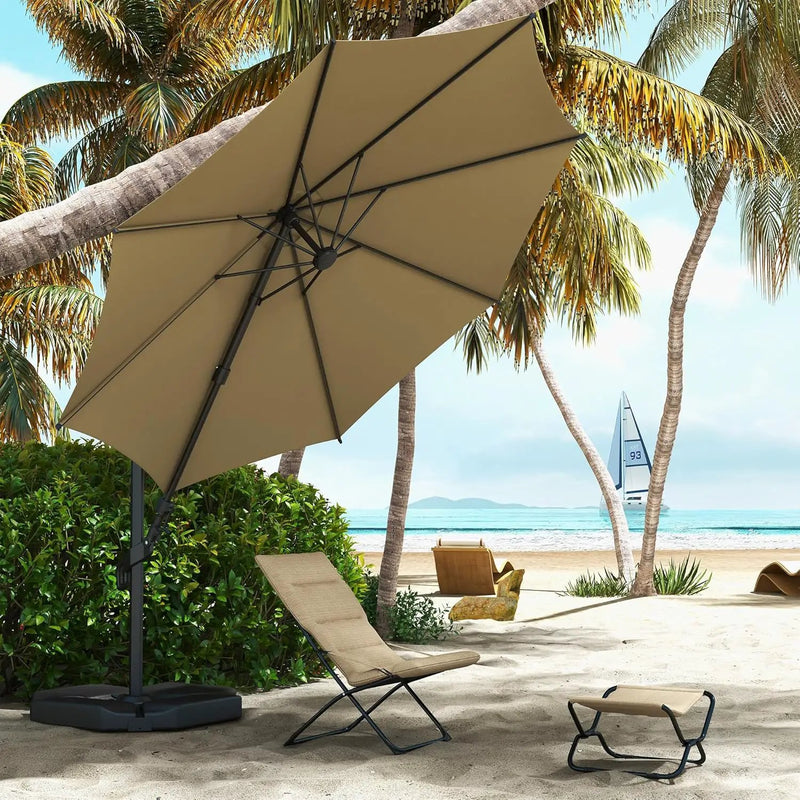 Abba Patio 10FT Vienna Offset Patio Umbrella Outdoor Cantilever Umbrella with 360° Rotation Design and Easy Tilt Adjustment UV 50+ Protection 8 Ribs for Backyard Garden Deck Pool Patio, Brown by GreenHaven Gardens