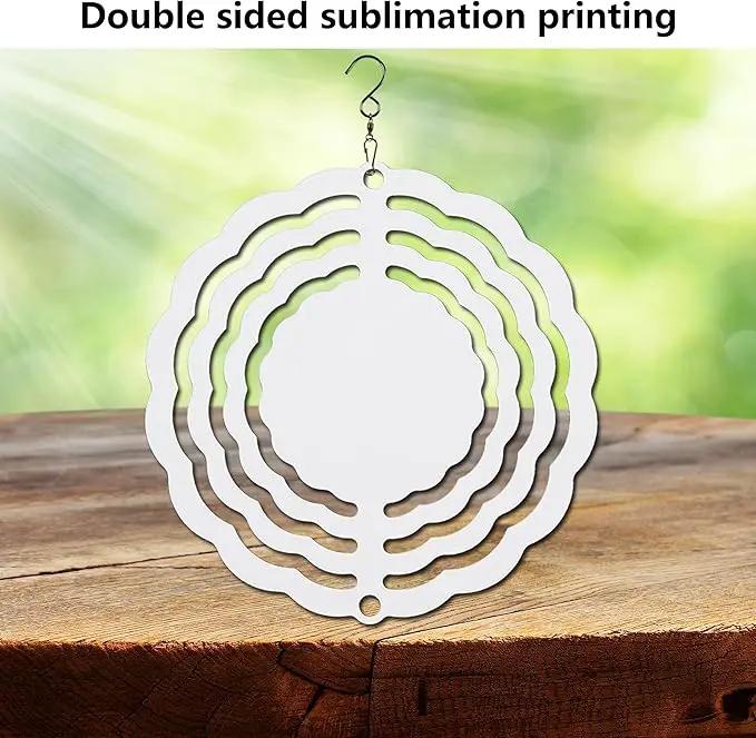 10 pcs Sublimation Wind Spinner Blanks 3 Inch Round 3D Aluminum Sublimation Blanks Wind Spinners Bulk Hanging Wind Spinners DIY Crafts Sublimation Ornaments by GreenHaven Gardens