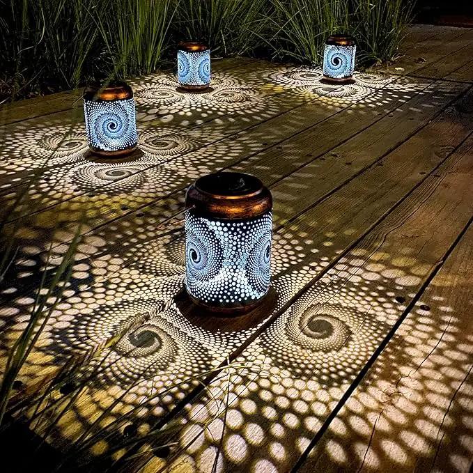 4 Pack Solar Lanterns Outdoor Hanging Lantern Metal Waterproof LED Lantern with Solar Powered Garden Patio Decorations Decor Lantern with Handle Christmas Gift Idea by GreenHaven Gardens