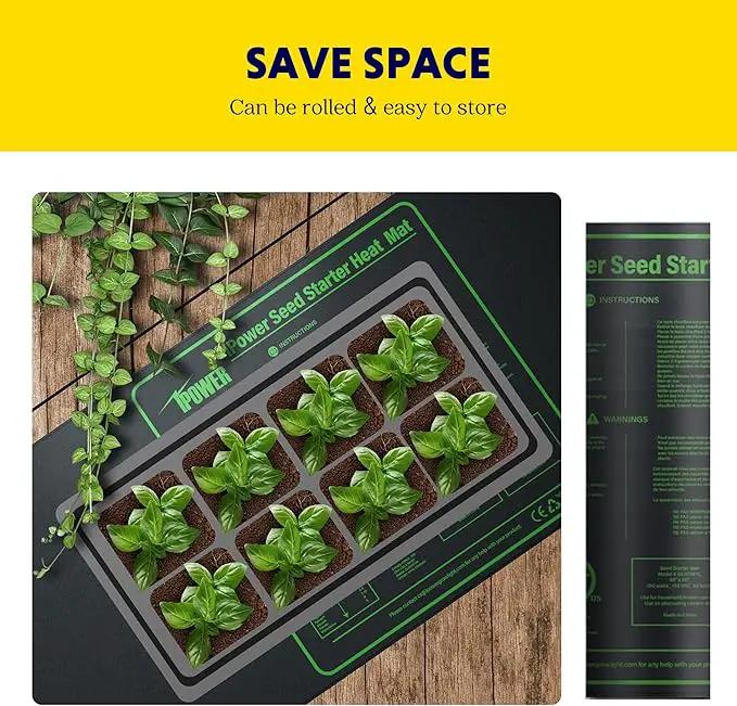 iPower Durable Seedling Heat Mat Warm 48" x 20" - 2 Pack Hydroponic Heating Pad Waterproof for Seed Starting Greenhouse and Germination by GreenHaven Gardens