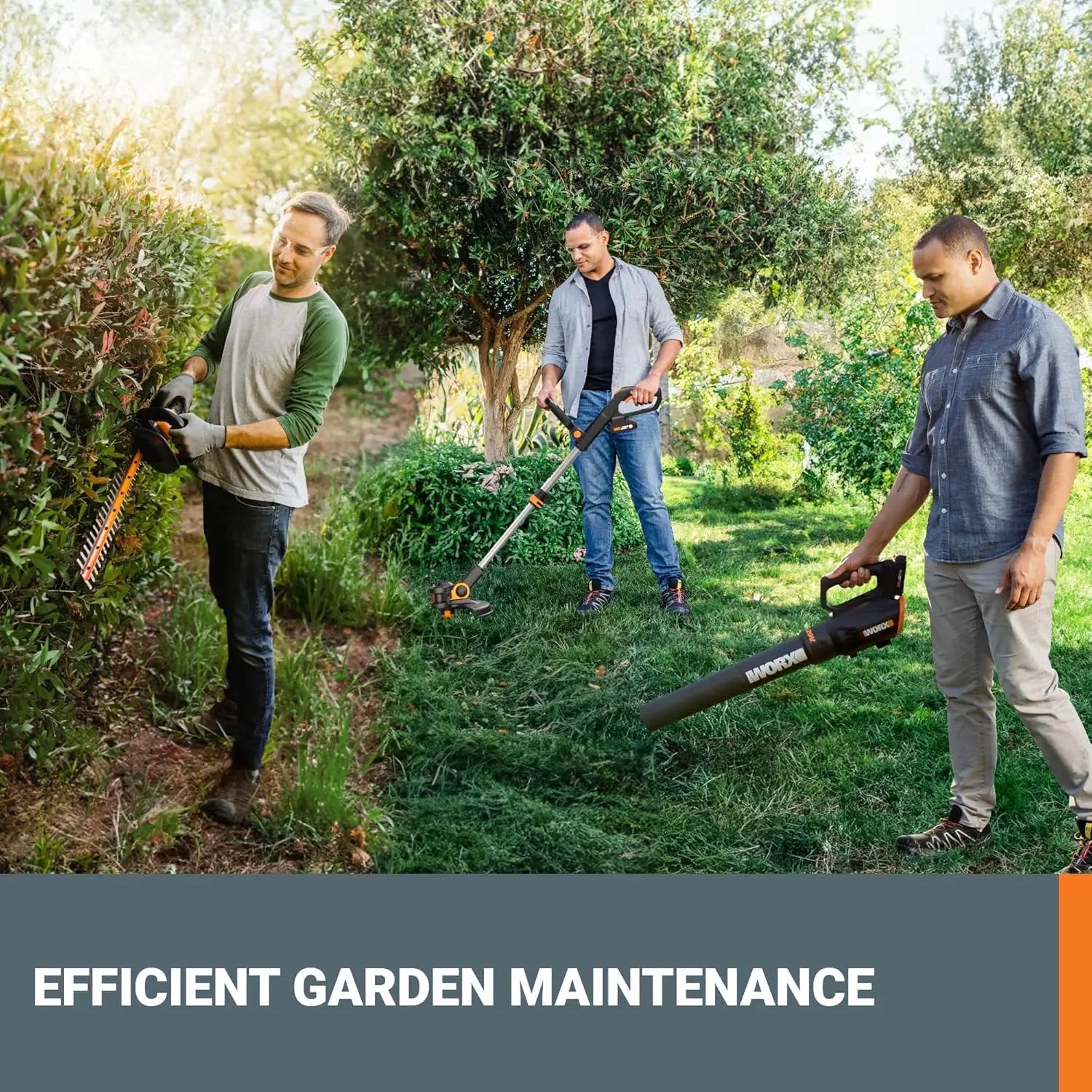 Worx 20V String Trimmer + Turbine Blower + Hedge Trimmer (Batteries & Charger Included) by GreenHaven Gardens