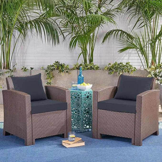 Outdoor Cushions for Patio Furniture, Waterproof Outdoor Chair Cushion w/Fade-Resistant, Removable & Machine-Washable Cover, 22x22 Inch, Deep Seat Sofa/Couch Pad Replacement – Set of 2, Dark Grey by GreenHaven Gardens