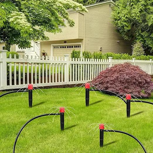 30 Pcs Drip Irrigation Kits with 10 Pcs 1/4 Drip Irrigation Emitters10 Pcs 360 Degree Adjustable Irrigation Drippers Sprinklers and 10 Pcs 3 Way Atomizing Nozzles for (4-7mm) Watering Patio by GreenHaven Gardens