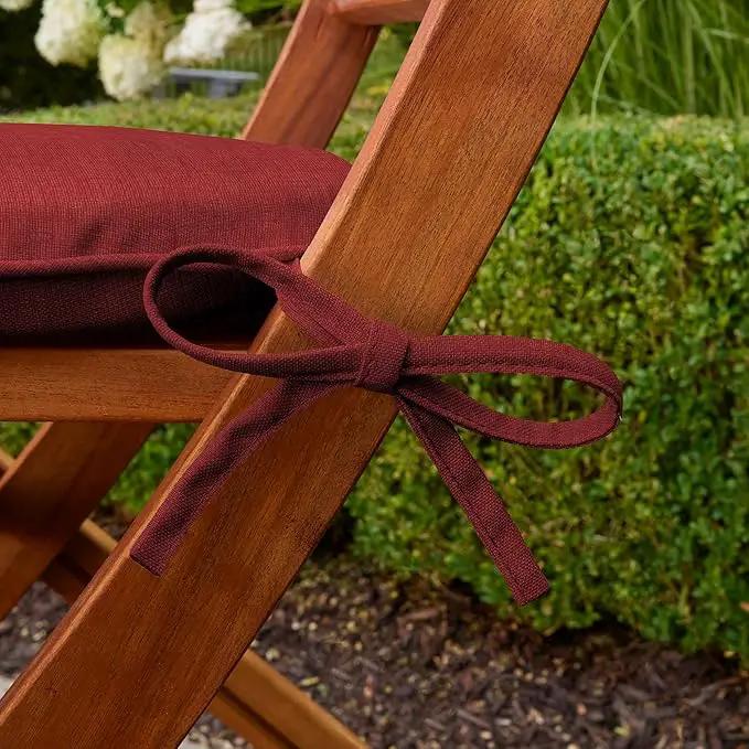 Arden Indoor/Outdoor Foam Seat Pad, 2 Pack, 17 x 16, Patio Cushion, Water Repellent, Fade Resistant, Foam Cushion Ruby Red Leala by GreenHaven Gardens