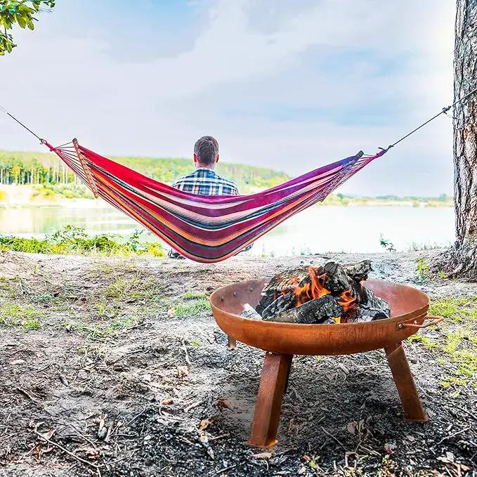 Sunnydaze 24-Inch Cast Iron Heavy-Duty Fire Pit for Outside - Wood-Burning Outdoor Fire Pit Bowl with Handles - Oxidized Finish by GreenHaven Gardens