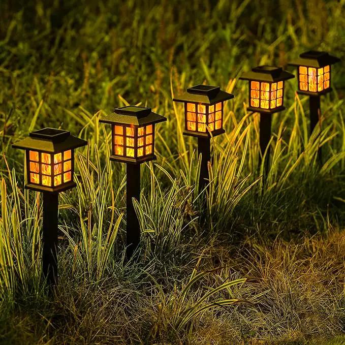 GIGALUMI Solar Lights for Outside,10 Pack Flickering Flame LED Solar Outdoor Lights, Waterproof Solar Garden Lights Maintain 10 Hours of Lighting for Christmas, Garden, Landscape, Path, Yard, Patio by GreenHaven Gardens