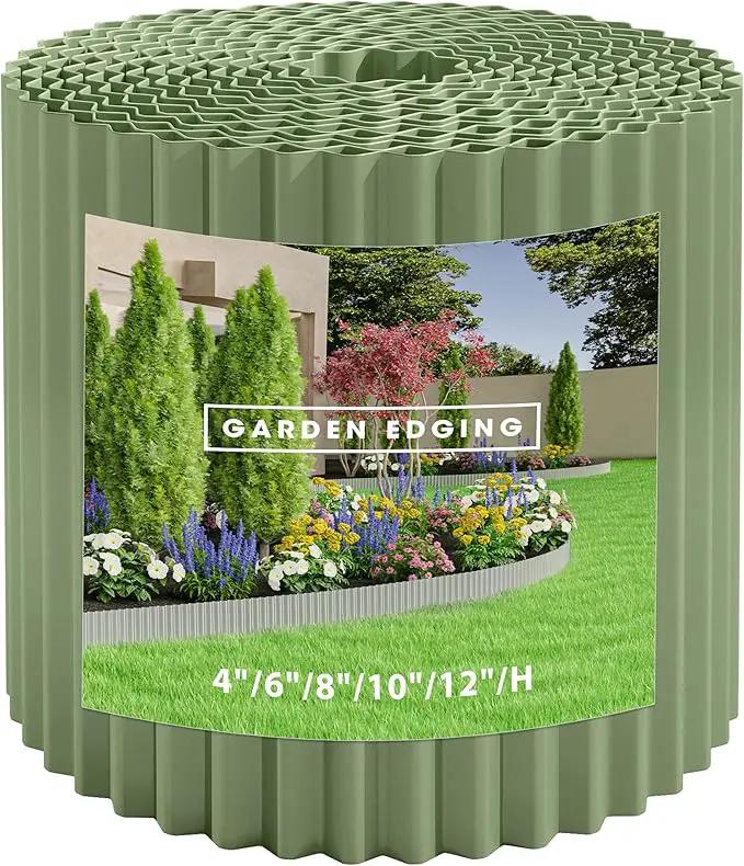 Metal Garden Edging Border, Corrugated Steel Landscaping, DIY for Lawn (Green, 6 Inch x 40FT) by GreenHaven Gardens