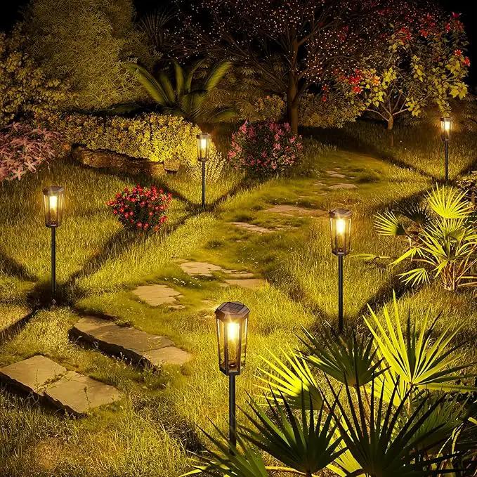 KINKAI Solar Walkway Lights Outdoor - 8 Pack Classic Pathway Light Waterproof Driveway Lamps Landscape Lighting with Filament Bulb for Outside Garden Lawn Patio Sidewalk Yard (Warm Light) by GreenHaven Gardens