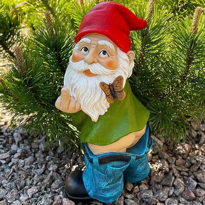 Mood Lab Garden Gnome - Pants Down Gnome - 9.3 Inch Tall Statue Lawn Garden Figurine - for Outdoor or House Decor by GreenHaven Gardens
