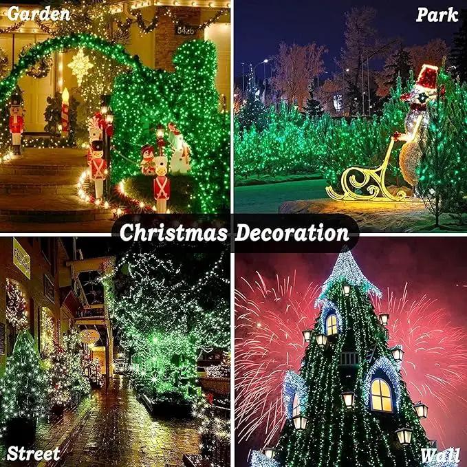 KNONEW 403ft 1000 LED Christmas String Lights Outdoor 8 Modes & Timer Fairy Light Plug in Waterproof LED Fairy Lights for Xmas Yard Tree Wedding Party Holiday Decorations (Green) by GreenHaven Gardens
