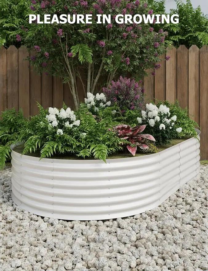10x4x1.5ft Raised Garden Bed,Galvanized Raised Planter Boxes Outdoor with Easy Assembly, Large Garden Bed for Vegetables, Fruits, Flower,Raised Garden Bed,Beige by GreenHaven Gardens