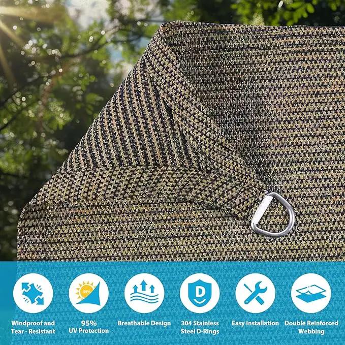 Amagenix Sun Shade Sail 5X6 Curved Edge Outdoor Shade Canopy Mocha Breathable 95% UV Block Shade Cloth for Patio Garden Backyard (We Make Custom Size) by GreenHaven Gardens