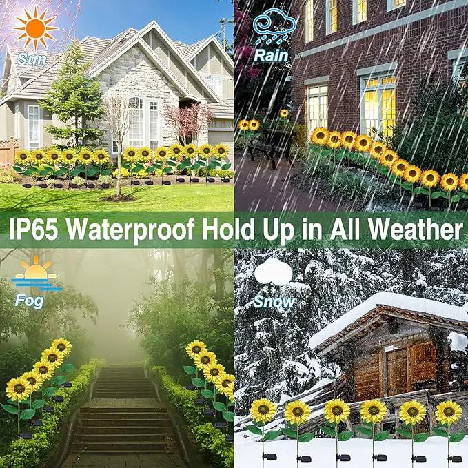 TYNLED Sunflower Solar Garden Lights, 4 Pack Outdoor Solar Powered Garden Stake Lights Waterproof Decoration Flower Landscape Lights for Garden Patio Pathway Backyard by GreenHaven Gardens