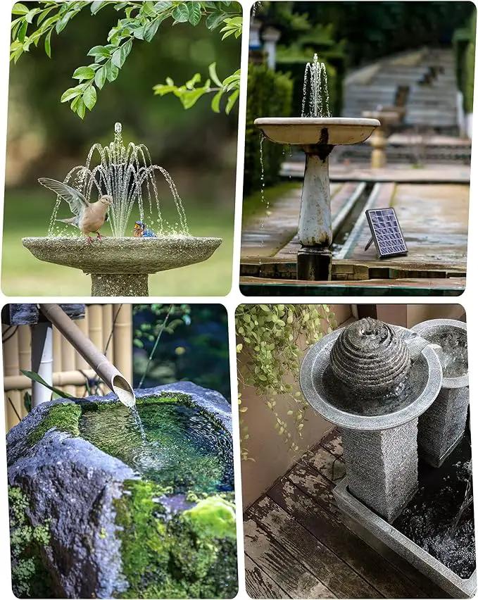 Biling Solar Fountain for Bird Bath with Water Pump Kit, 4.5 W 48 GPH Solar Water Pump with 4ft Tubing for Hummingbird Bath, Small Pond and Fish Tank by GreenHaven Gardens