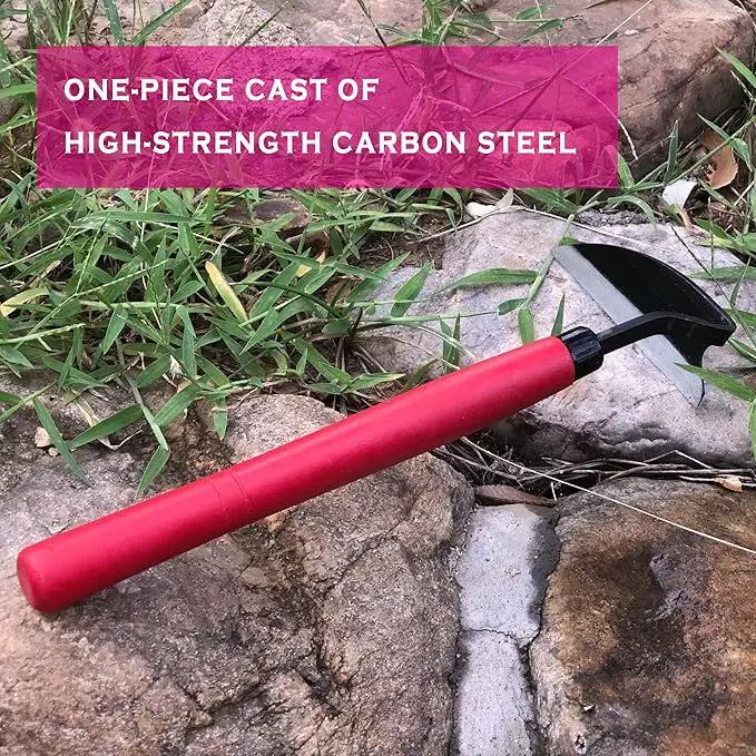 SHANFEEK Japanese Weeding Hoe Gardening Tools 13.5-Inch Weed Remover Tool High-Carbon Steel One-Piece Molding with Solid Wood Handle(Red) by GreenHaven Gardens