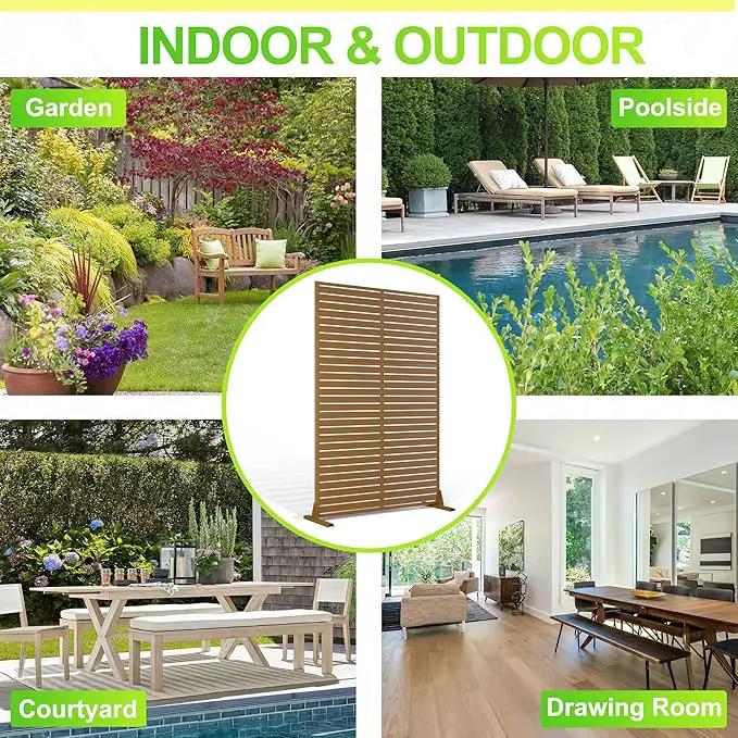 Outdoor Privacy Screen,72" H×47" W Metal Privacy Screen, Freestanding Privacy Fence Panels for Patio by GreenHaven Gardens
