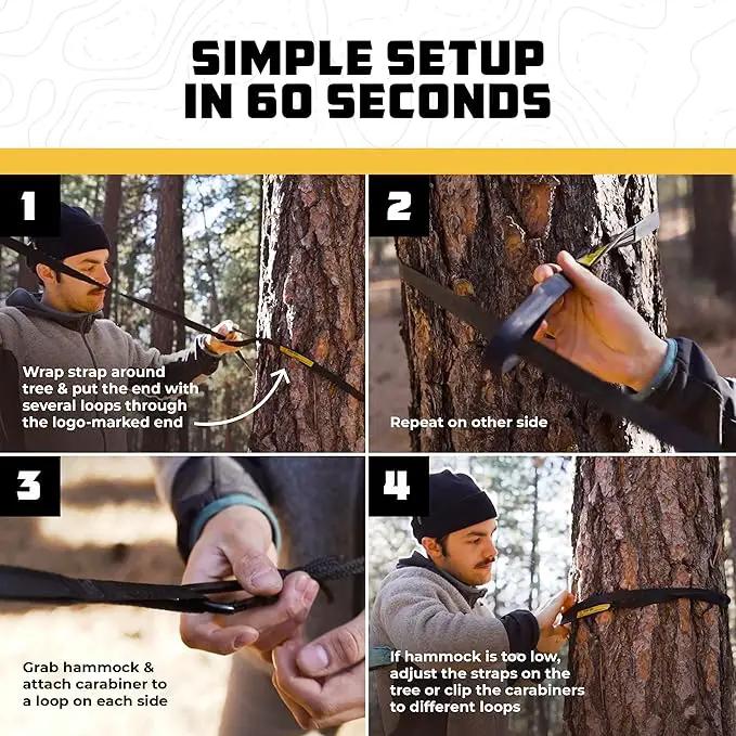 Wise Owl Outfitters Camping Hammock – 500lbs Portable Hammock with Tree Straps - Travel, Backpacking, Hiking, Outdoors Camping Gear - Single or Double by GreenHaven Gardens