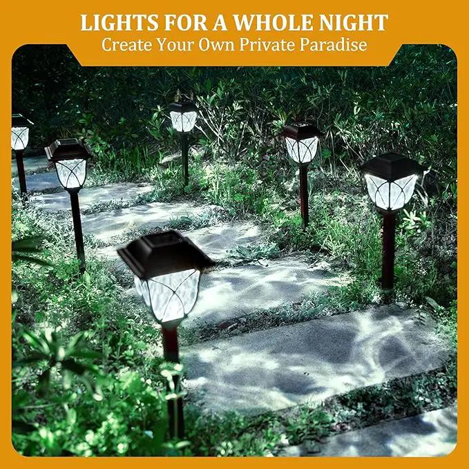 GIGALUMI Solar Lights Outdoor Waterproof, 8 Pack LED Solar Garden Lights, Solar Lights for Outside, Garden Decor for Yard, Patio, Landscape, Planter, Walkway (Cold White) by GreenHaven Gardens