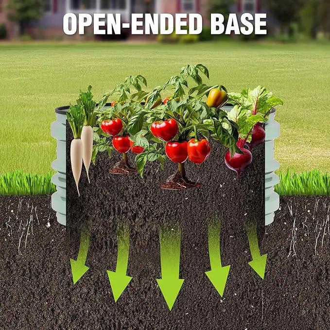 WORKPRO 3Pcs 2x2x1ft Galvanized Raised Garden Bed Set, Rust & Corrosion Protection, Easy Assembly, Safe Edge, Ideal for Vegetables & Flowers, Green by GreenHaven Gardens