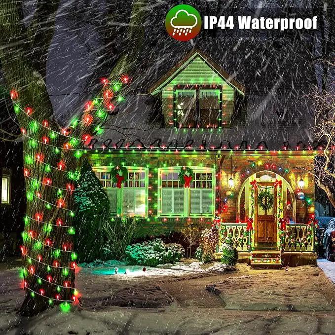 300 LED Christmas Lights Outdoor - 99ft Extra Long Christmas String Lights 8 Modes Plug in Waterproof Fairy Lights with Timer Memory for Indoor Outside Bedroom Home Party Decoration, Red&Green by GreenHaven Gardens