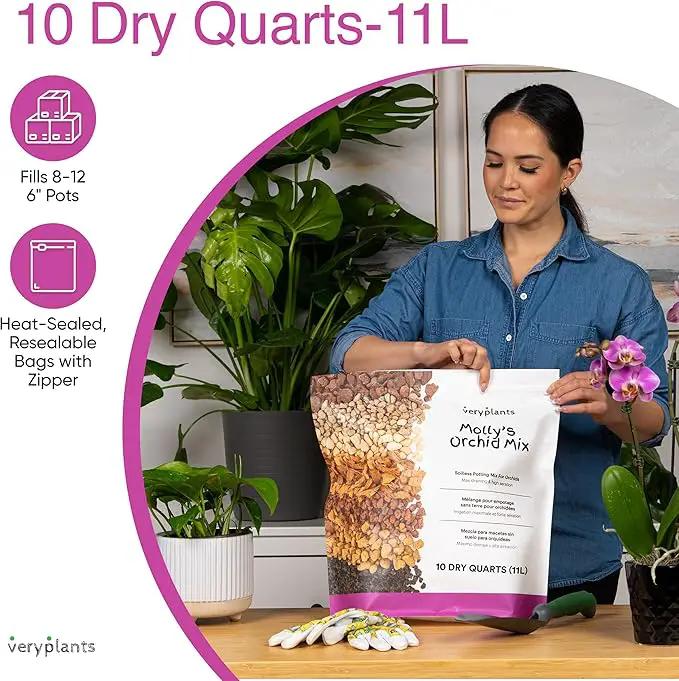 Molly's Orchid Mix - Premium Soilless Potting Mix for Orchids - Contains Bark, Coco Chips, Akadama, Pumice, Lava Rock, 11 Liters by GreenHaven Gardens